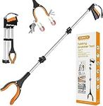 REWKCY 43-Inch/109cm Extra Long Grabber Tool, Reacher Grabber with 2 Magnets+360° Rotating Jaw,Reacher Grabber for Seniors