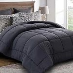 Queen Comforter (88 by 88 inches) - Grey Down Alternative Comforters Soft Quilted Duvet Insert with Corner Tabs - Summer Cooling Winter Warm Fluffy Luxury Hotel Collection - All Season