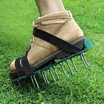 keilend Lawn Aerator Shoes Grass Spike Shoes for Lawn Aeration, Soil Aeration Shoes Grass Aerating Spike Sandals with Heavy Duty Buckle for Aerating Patio Garden Grass Lawn - One Size Fits All