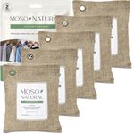 MOSO NATURAL 200 gm 5 Pack Air Purifying Bag Deodorizer. Odor Eliminator for Cars, Closets, Bathrooms and Pet Areas. Absorbs and Eliminates Odors. Natural Color | Long Lasting| Lasts up to 2 years!