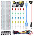 DAOKI Breadboards Starter Kit for Arduino with 830 Point Breadboard MB102, Jump Wire, Breadboard Power Supply Module, LED Diode, Momentary Tactile Switch