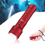 ORCATORCH ORCA7 Dive Torch, 3000 Lumens Waterproof Underwater Light with 6° Narrow Beam & SOS Mode, IP68 Rated to 150m for Night Diving, Wreck Exploration and Technical Scuba Gear (Red)
