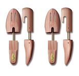 Woodlore Men’s Cedar Wood Shoe Trees (2 Pairs) Adjustable, Aromatic, USA Made