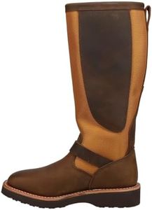 Justin Boots Chippewa Women's Cottonwood Hickory Brown Square Toe 17in Tall Snake Boot, Brown, 7 US