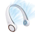 Playpulse® Portable Neck Fan for Men and Women, Bladeless Hands-Free Personal Cooling Fan with 3 Speed Modes, 2000mAh Rechargeable Battery, Twistable Design – Multicolour