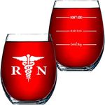 Nurse Gifts for Women - Novelty Wine Glass 15 OZ - Funny Gifts for Doctors, for Women, RN Nursing Gifts, Coworker Gift, Medical Students by Funny Bone Products RN