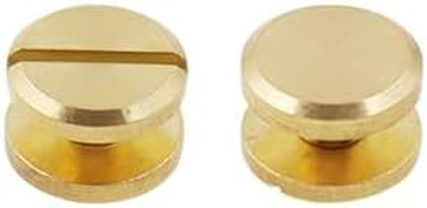 Brass Backscrews,TTZEZE Sturdy Golden Leather Fasteners,Flat Fillister Rivets Back Screws,H-Nail Leather Rivets Belt Screws,50 Set of Binding Stud Screws,Brass Chicago Screws for DIY 3mm/0.12''
