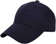 QCHOMEE Children's Solid Color Cotton Baseball Cap Boys Age 4-8 Years Adjustable Snapback Hat Travel Sports Beach Sun Protection Hat Trucker Flat Party Dressing Hat 47-52CM Navy Blue