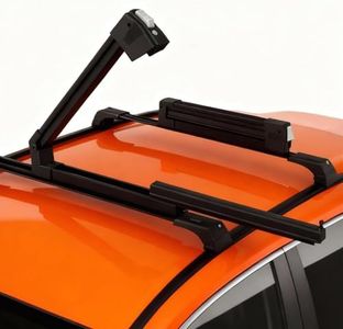 Erkul Ski Rack for Car Roof with Sliding Extension - 35" Universal Ski & Snowboard Rack with Lock | Holds 6 Pairs of Skis or 4 Snowboards - Fits All Types of Cross Bars-Black