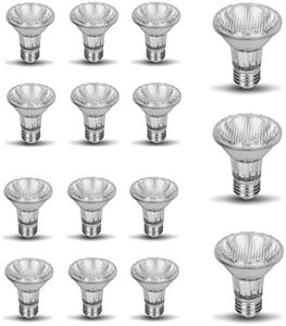 PAR20 15 Pack FL60 60PAR20/FL 60 Watt Halogen NFL Spot Light Bulb Replacement 120V Narrow Flood Beam Lighting Range Hood Oven PAR20 Reflector Bulbs Kitchen Bathroom Ceiling Can Lamp 60W E26 15P