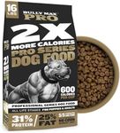 Bully Max Pro 2X High Calorie & High Protein Dry Dog Food for Puppy & Adult Dogs - Healthy Weight Gain & Muscle Building for Small & Large Breeds - Slow-Cooked, 600 Calories/Cup, Chicken Flavor, 16lb.