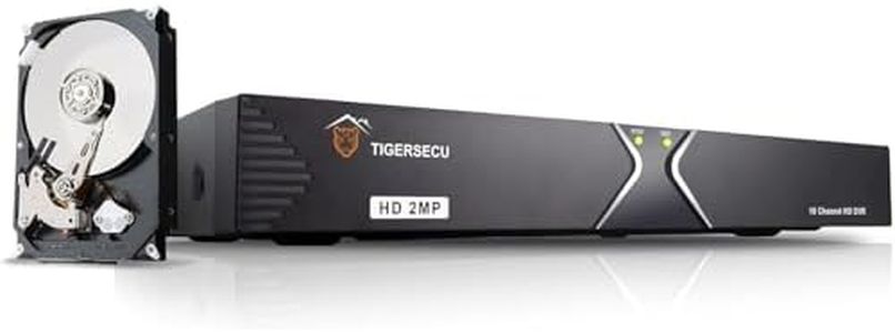 TIGERSECU Super HD 1080P 16-Channel Hybrid 5-in-1 DVR Security Recorder with 4TB Hard Drive, for up to 5MP TVI/AHD/CVI/Analog and IP Cameras (Cameras Not Included)