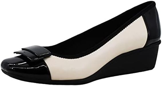 Anne Klein Women's Waverly Cream/Black Wedge Pump 7.5 M US