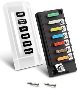 12V Fuse Block, 6 Circuits Marine Fuse Panel Relay Box Kit with LED Indicator and Damp-Proof Cover, 12 Volt Fuse Box Kit ATO Blade Fuse Block for 12V/24V Automotive Car RV Truck Boat