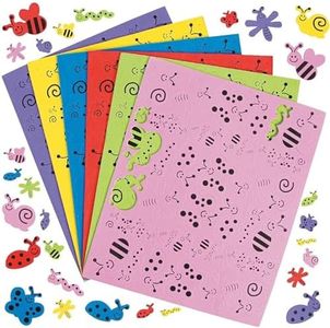 Fun Express Assorted Bug Shape Foam Self-Adhesive Craft Stickers - Fun Craft Supplies for DIY Projects Scrapbooking Kids Crafts & Creative Activities - Perfect for Arts & Crafts - 500 Pieces