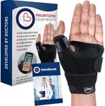 Doctor Developed Thumb Brace for Arthritis/Thumb Splint/Thumb Support for Men & Women - Trigger Thumb Spica Splint - Thumb Splint for Right Hand/Left- FDA Medical Device & Handbook (Black, Single)