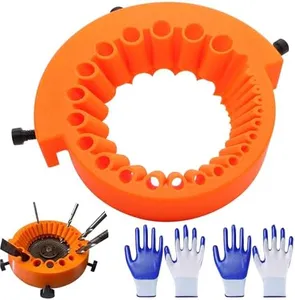 Liznkjious Drill Bit Sharpener for Grinder, 125 mm Angle Grinder Drill Bit Sharpener for 2 to 13mm Drill Bits Grinding, afilador de brocas Sharpening Jig Tool with 2 Pair of Gloves