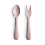 Mushie Fork and Spoon Set for Kids | Flatware Cutlery | 1x Set of Dinnerware Pieces | Reuseable | Dishwasher- and Microwave Safe | Easy for Baby or Child to Hold | Made in Denmark (Blush)