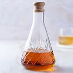 BOROSIL Whiskey Decanter, Borosilicate Glass, Hand-Etched Design, Crystal-Clear Clarity, for Drinking Bourbon, Whiskey, Scotch, Cognac