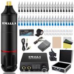 Emalla Machine Kit, Professional Machine Kit with 1Pc Power Supply Practice Skin and Other Accessory for Beginners and Artists