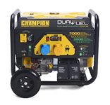 Champion Power Equipment CPG7500E2-DF 7000 Watt LPG Dual Fuel Portable Frame Generator - 439cc Engine - Petrol or Propane, 19 Hours Max, Electric Start, Intelligauge Display, Shut Off Sensor