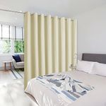 NICETOWN Noise Barrier Room Dividers Blind Screens Partitions, Home Decor Floor to Ceiling Divider Room Curtain for Shared Space, Office, Loft, Dorm, Hotel (1 Pcs, 9' Tall x 15' Wide, Beige)