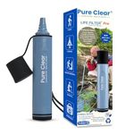 Pure Clear Life Filter Pro - Water Filter Straw Survival & Hiking 500 Litres Filter Life - Water Filter Camping - Removes 99.99% Viruses, Bacteria & More - Easy Use & Portable Water Purification Straw