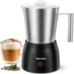 Secura Detachable Milk Frother, 17oz Electric Milk Steamer Stainless Steel, Automatic Hot/Cold Foam and Hot Chocolate Maker with Dishwasher Safe, 120V