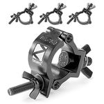 beamz BC35B-75 Black Half Coupler Lighting Clamp 4-Pack | 75kg Load Capacity | Aluminum Stage Lighting Clamps for 32-35mm Truss Tubes | Versatile Theatrical & Lighting Truss Clamps