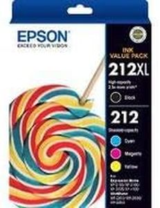 Genuine Epson 212XL Black + 212 Colour Ink Cartridge Value Pack