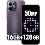 Ulefone Note 16 Pro Mobile Phones Android 13, Up to 16GB + 128GB 50MP+8MP Camera Octa Core 6.52” HD+ 4400mAh 4G Dual Sim Smartphone SIM Free Unlocked Face Fingerprint ID GPS OTG, UK Version - Purple