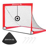 BAGAIL Football Goal, Pop up Football Net with Target Goal, Ground Pegs and Portable Carry Bag, Easy to Assemble, Ideal for Garden Training and Recreational Matches