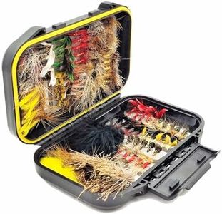 Kylebooker 100pcs Fly Fishing Flies Assortment Kit Dry Wet Flies Nymphs with Fly Box