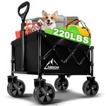 All Terrain Collapsible Wagon,Shopping Cart for Groceries,Portable Lounge Wagon Cart with Compact Folding Design,Utility Garden Cart for Fishing,Parks,Barbecues