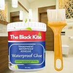 The Black Kite Crack Seal Glue 300gm with Brush Transparent Waterproof Glue for Roof Leakage Agent Roof Water Leakage Solution Water Proof Glue Transparent Glue Waterproofing for Pipe Wall Tiles