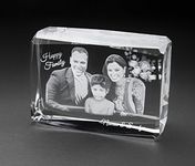 Samruddhi Crystal Personalised 3D Laser Engraved with LED Light Base (Transparent, 100X70X40mm) , crystal , Tabletop.