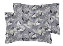 BSB HOME 180 TC Premium Cotton Pillow Covers | Regular Pillow Cases | Set of 2 Pieces Pillow Covers only King Size (Grey and Black, 20 x 30 Inches)