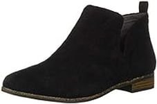 Dr. Scholl's Shoes Women's Rate Ankle Boot, Black Perforated Microfiber Suede, 8.5 US