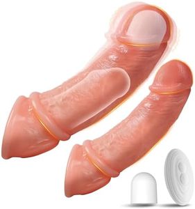 Vibrating Penis Sleeve for Couples – Adds Girth & Length, Remote Control Vibrations, Elastic Fit for Enhanced Intimacy, 2 Sets