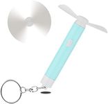 GS GLOWSEEN Travel Essentials Pocket Size Mini Fan Keychain Portable Handheld Fan Cooling For Women Men Reading Home Office Outdoor Camping Trip, AAA battery powered - Blue