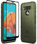 Sucnakp for LG K51 Case LG Reflect Case LG Q51 Case with Screen Protector Heavy Duty Shock Absorption Phone Cases Impact Resistant Protective Cover for LG K51（New Army Green）