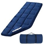 Cot Mattress Pad- Quilted Sleeping Pad for Camping, Soft & Thick Camping Sleeping Pad Only, Cot Mattress Pad 75"x30" for Camp Cot/Rv Bunk/Narrow Twin Beds, Navy