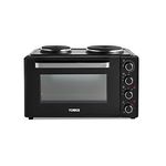 Tower T14045 Mini Oven with Adjustable Temperature Control, 90 Minute Timer, Baking Tray and Wire Rack, Black with Silver Accents, 42 litre