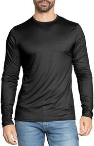 Men's Long Sleeve Crew Neck Top Black 2X