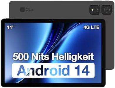 AGM PAD T2 Tablet Android 14, 11 Zoll FHD-Display (1920 x 1200), 500 NITS-Bildschirm mit hoher Helligkeit, MTK G91 Tablet, 8 GB RAM (4+4) + 256 GB ROM, Dual-SIM, 23 MP Kamera, OTG, GPS, Widevine L1