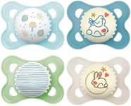 MAM Day & Night Pacifiers, Glow in The Dark Pacifier for Breastfed Babies, 0-6 Months, Boy