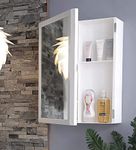 Morris Bathroom Cabinet with Mirror|Bathroom Mirror Cabinet||Bathroom Accessories|Bathroom Mirror with Storage|Bathroom Corner Cabinet|Wall Mounted| Flora (White)