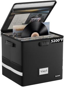 DocSafe Vinyl Record Storage Box with Lock(5200℉) - 8 Layers Fireproof