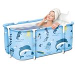 Valajogi Bath tub for adult for bathroom Tub for Home SPA, Maintains Hot & Cold Temperature, Thickened Layer for Hot and ice bath tub for adults, Family Size portable bathtub for adults (Fish)