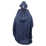 Wheelchair Waterproof Poncho with Hood - Wheelchair Rain Cover - Rain Protection Cape - Water & Tear Resistant Polyester Cover Navy